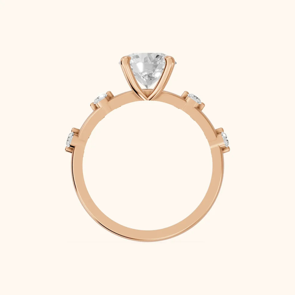 Elena Radiance Solitaire Round Diamond Engagement & Wedding Ring