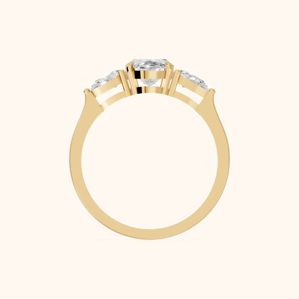 Grace Three Stone Marquise Diamond Engagement & Wedding Ring