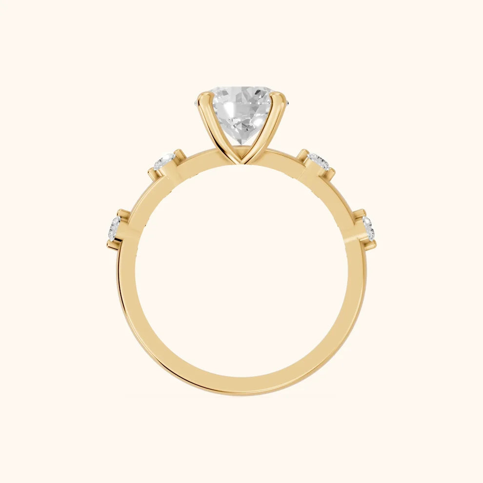 Elena Radiance Solitaire Round Diamond Engagement & Wedding Ring