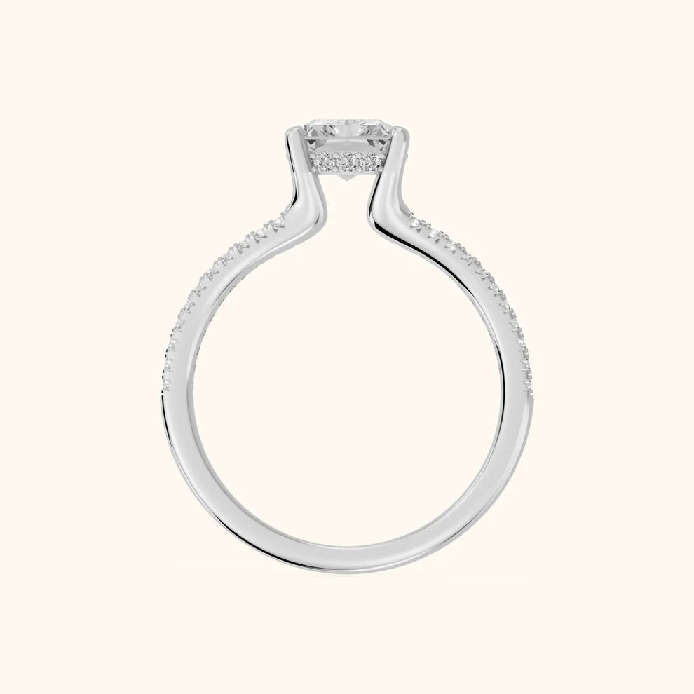 Eternal Embrace Solitaire Radiant Diamond Engagement & Wedding Ring