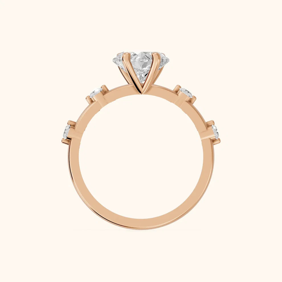 Elena Radiance Solitaire Heart Diamond Engagement & Wedding Ring