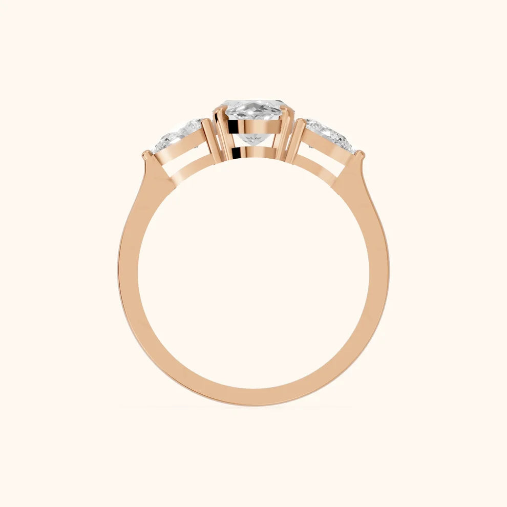 Grace Three Stone Marquise Diamond Engagement & Wedding Ring