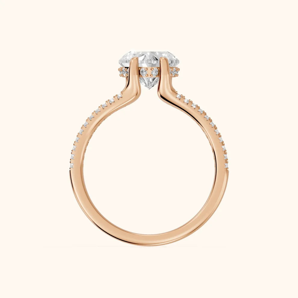 Eternal Embrace Solitaire Heart Diamond Engagement & Wedding Ring