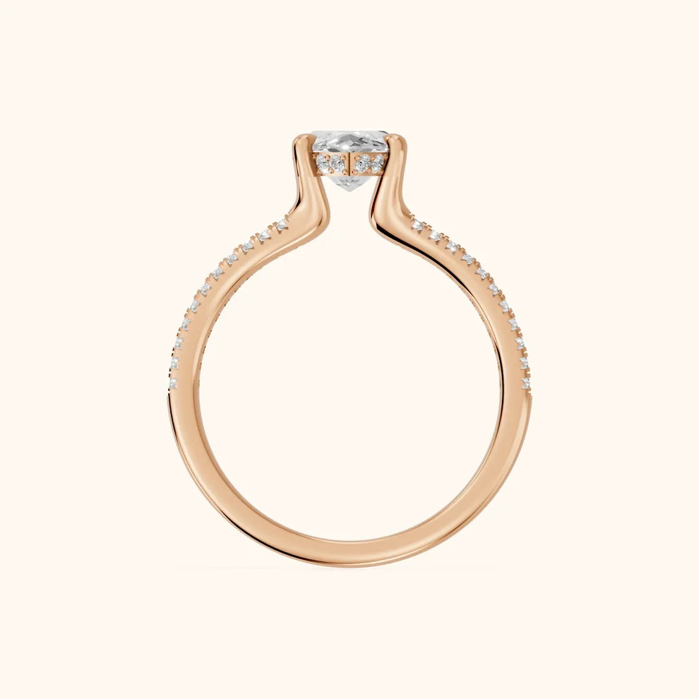 Eternal Embrace Solitaire Marquise Diamond Engagement & Wedding Ring