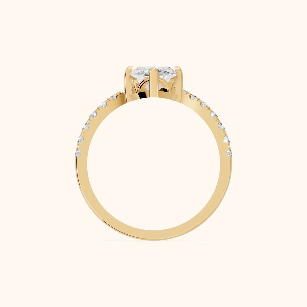 Isabella Legacy Side Stone Marquise Diamond Engagement & Wedding Ring
