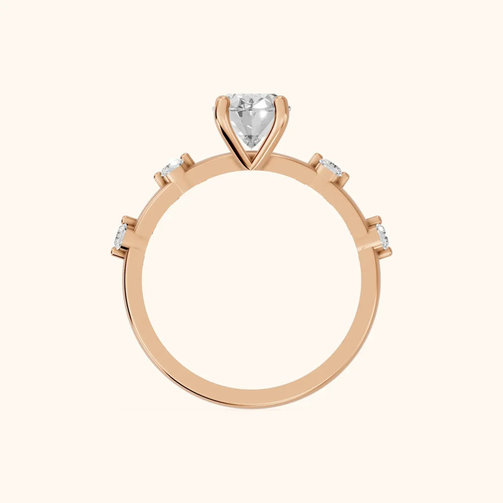 Elena Radiance Solitaire Oval Diamond Engagement & Wedding Ring