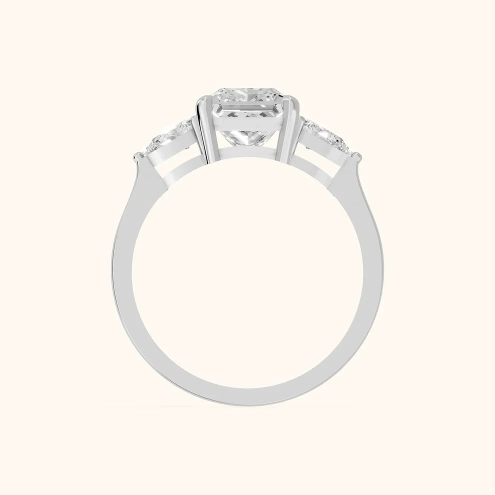 Grace Three Stone Princess Diamond Engagement & Wedding Ring
