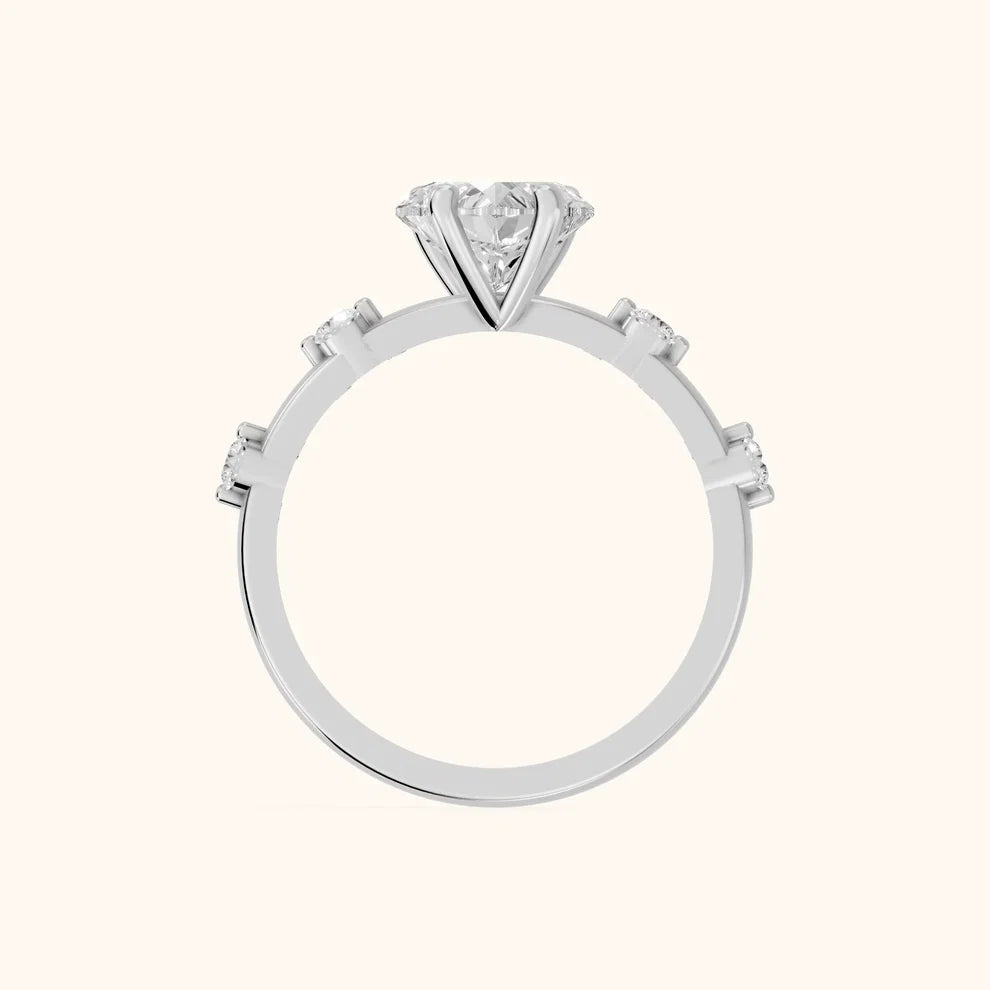 Elena Radiance Solitaire Heart Diamond Engagement & Wedding Ring