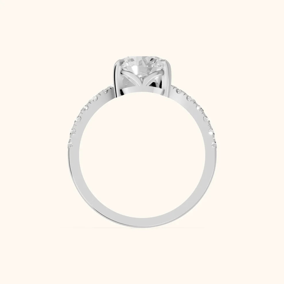 Isabella Legacy Side Stone Round Diamond Engagement & Wedding Ring