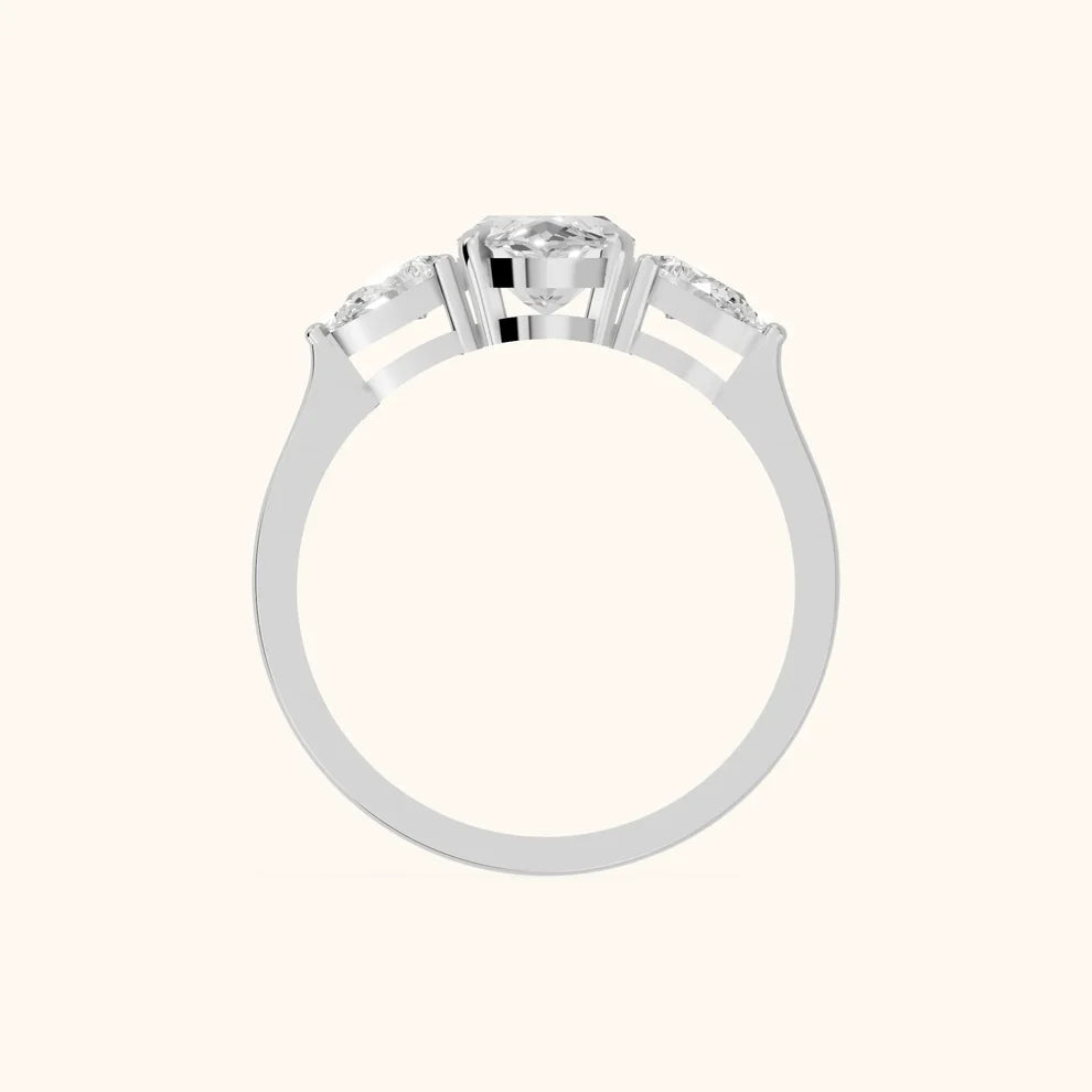 Grace Three Stone Marquise Diamond Engagement & Wedding Ring