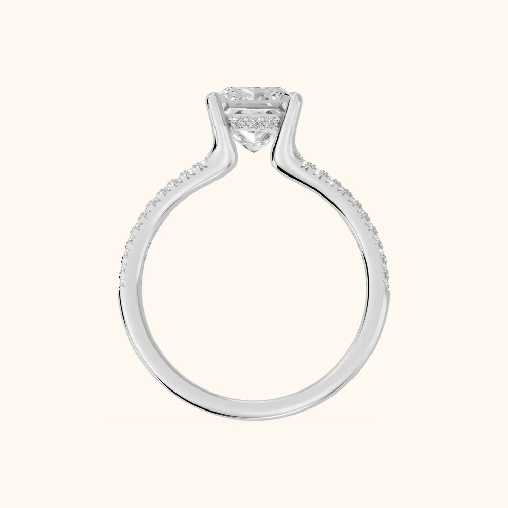 Eternal Embrace Solitaire Princess Diamond Engagement & Wedding Ring