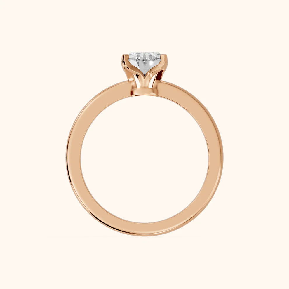 Flora Guardian Solitaire Oval Diamond Engagement & Wedding Ring