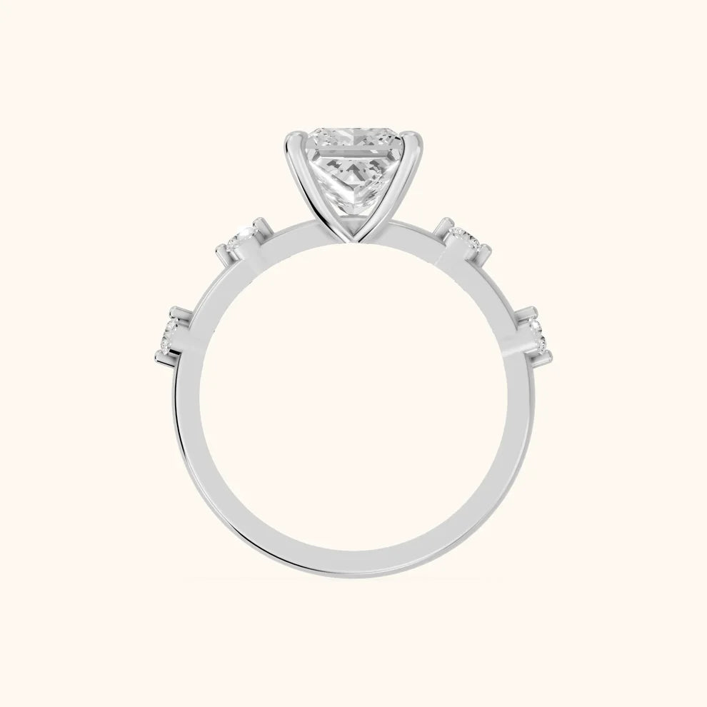 Elena Radiance Solitaire Princess Diamond Engagement & Wedding Ring