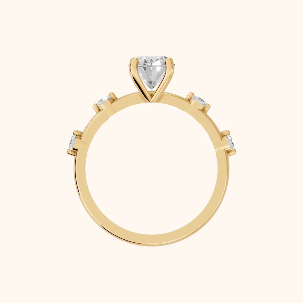Elena Radiance Solitaire Oval Diamond Engagement & Wedding Ring