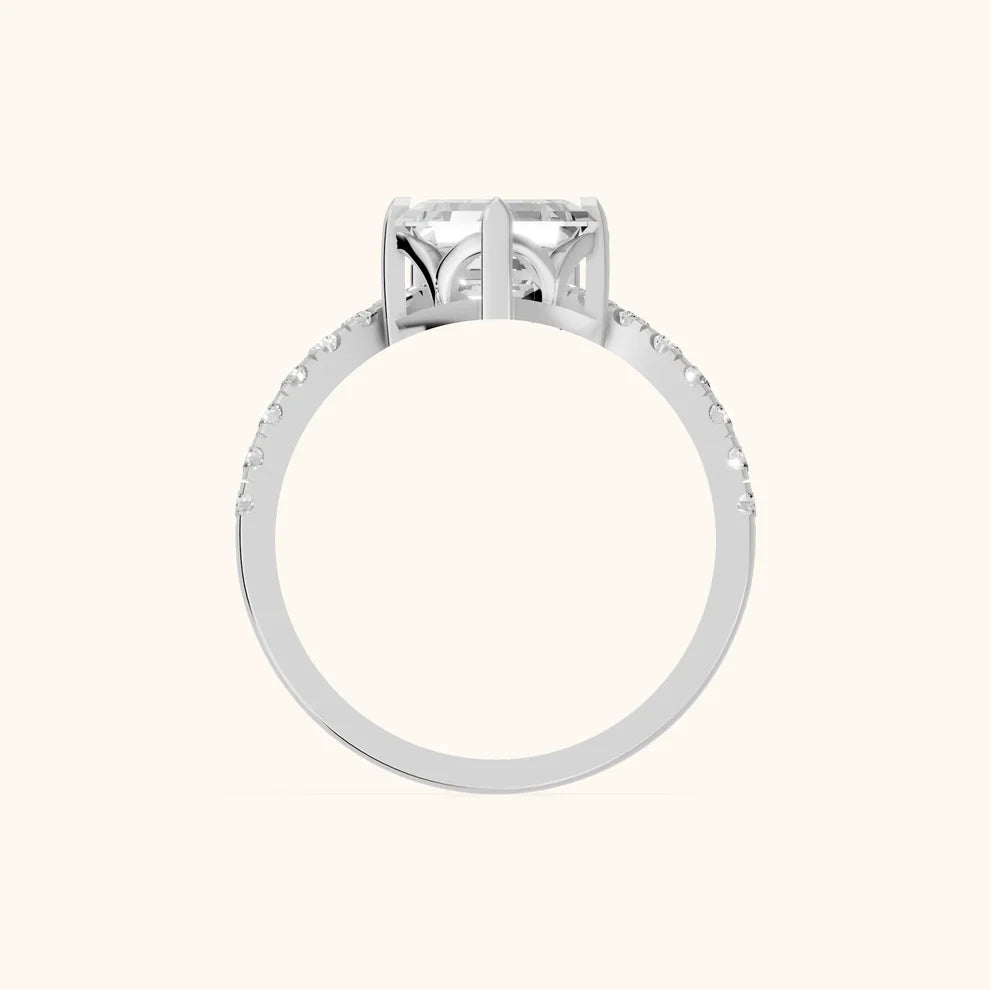 Isabella Legacy Side Stone Asscher Diamond Engagement & Wedding Ring