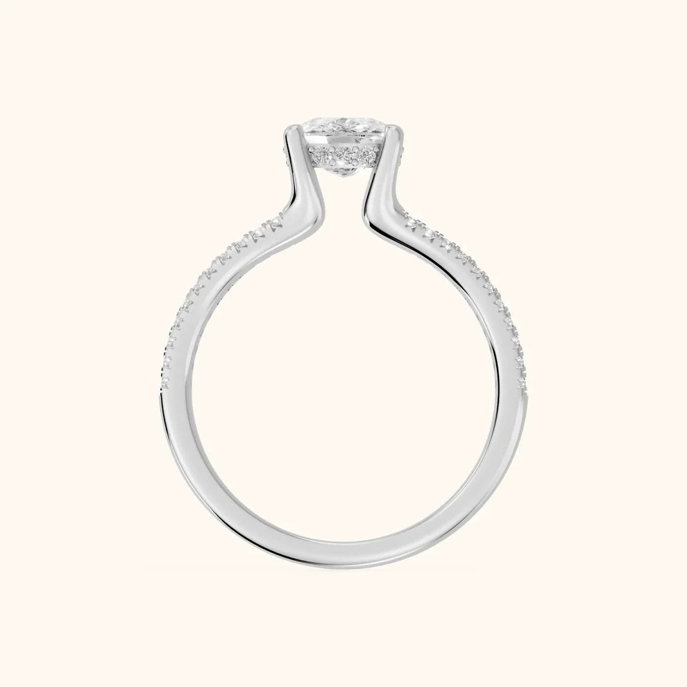 Eternal Embrace Solitaire Cushion Diamond Engagement & Wedding Ring
