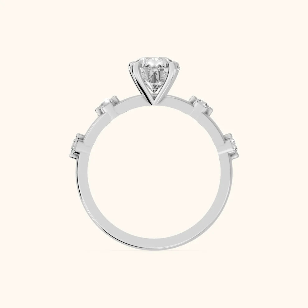 Elena Radiance Solitaire Pear Diamond Engagement & Wedding Ring