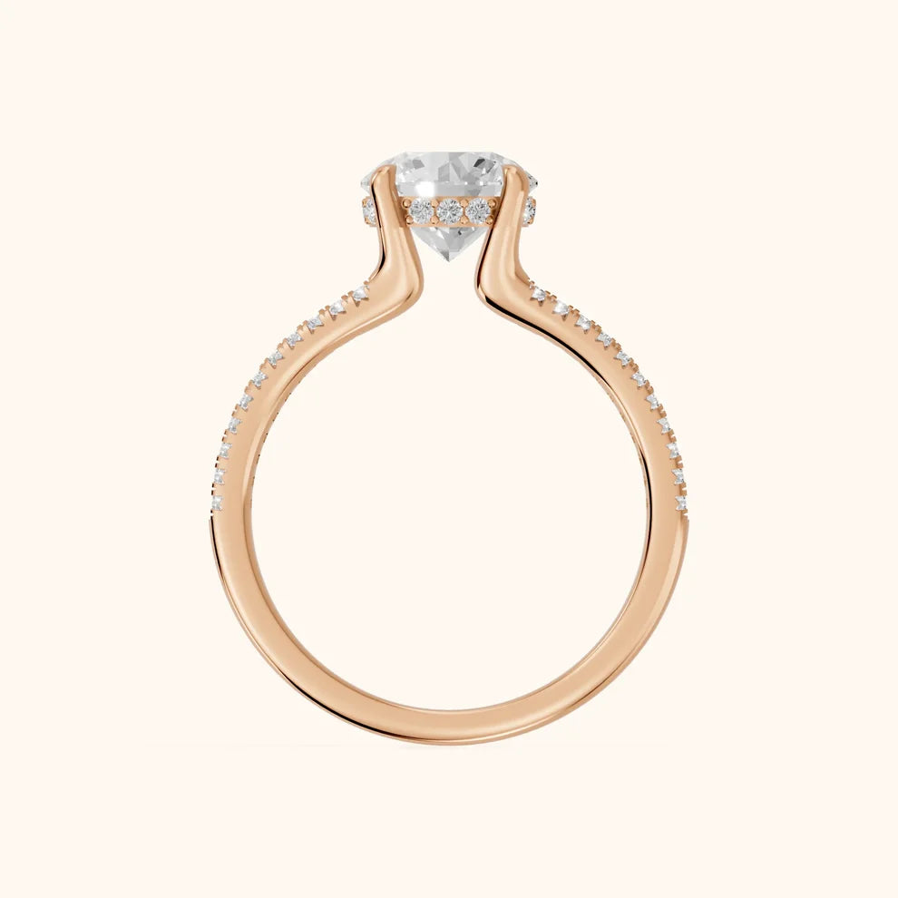 Eternal Embrace Solitaire Round Diamond Engagement & Wedding Ring