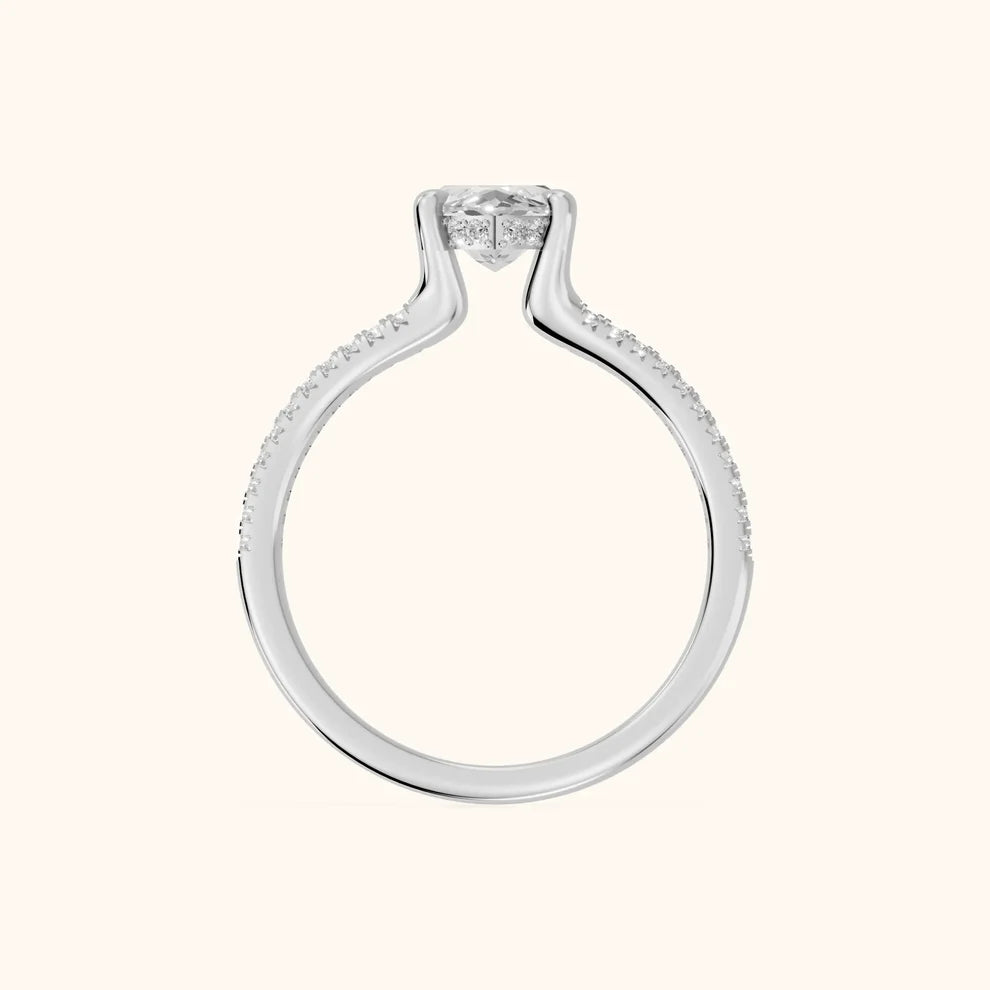 Eternal Embrace Solitaire Marquise Diamond Engagement & Wedding Ring