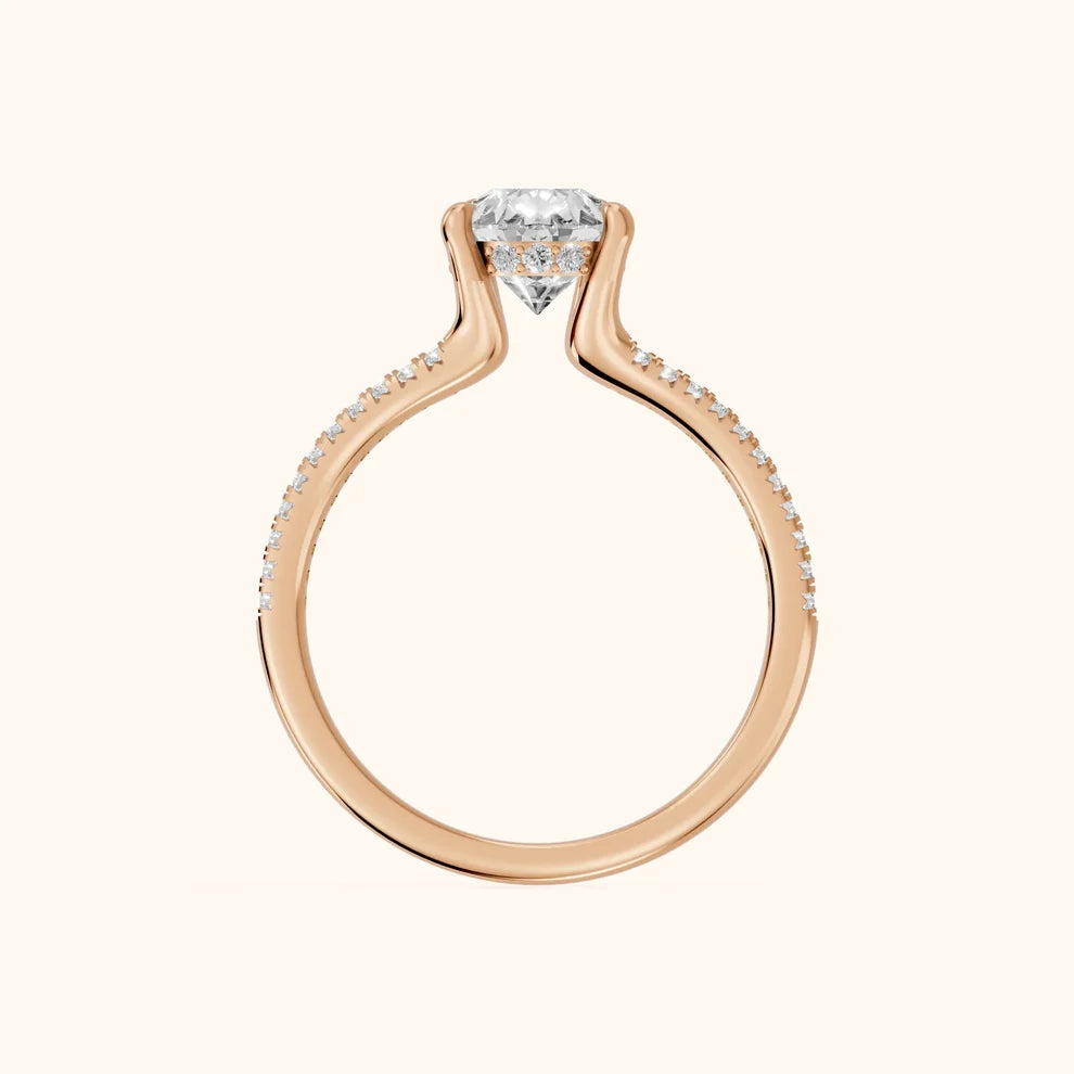 Eternal Embrace Solitaire Pear Diamond Engagement & Wedding Ring