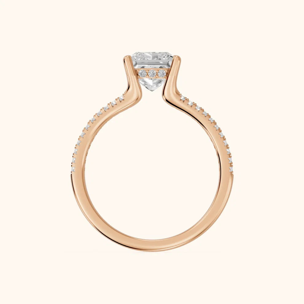 Eternal Embrace Solitaire Princess Diamond Engagement & Wedding Ring