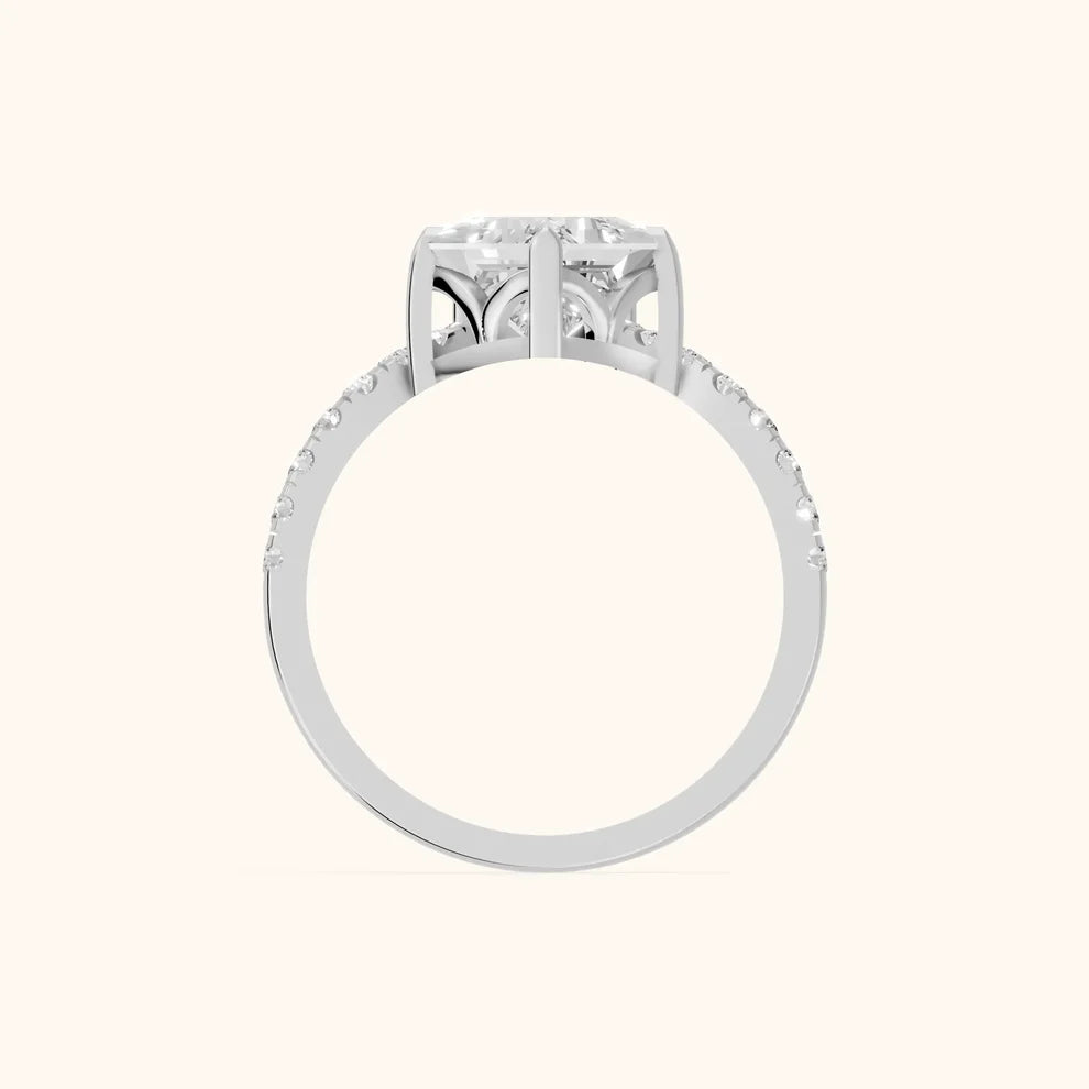 Isabella Legacy Side Stone Princess Diamond Engagement & Wedding Ring