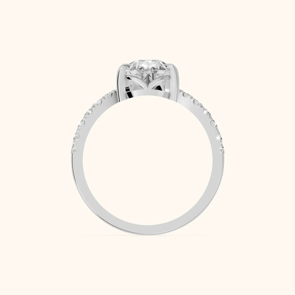 Isabella Legacy Side Stone Pear Diamond Engagement & Wedding Ring