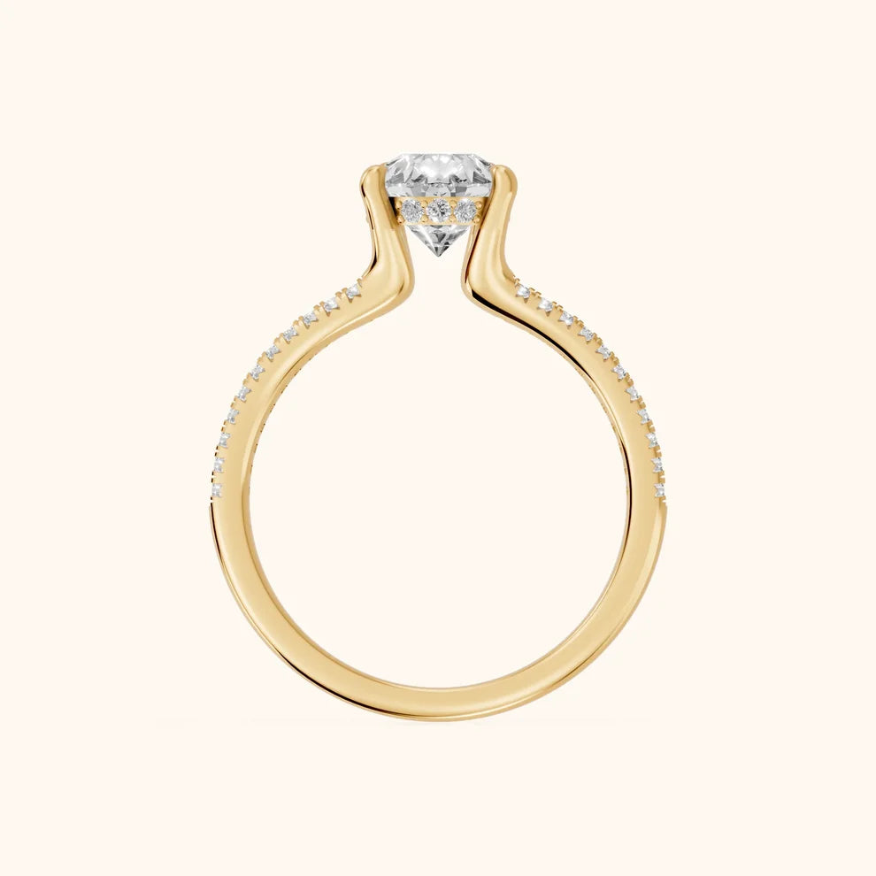 Eternal Embrace Solitaire Pear Diamond Engagement & Wedding Ring