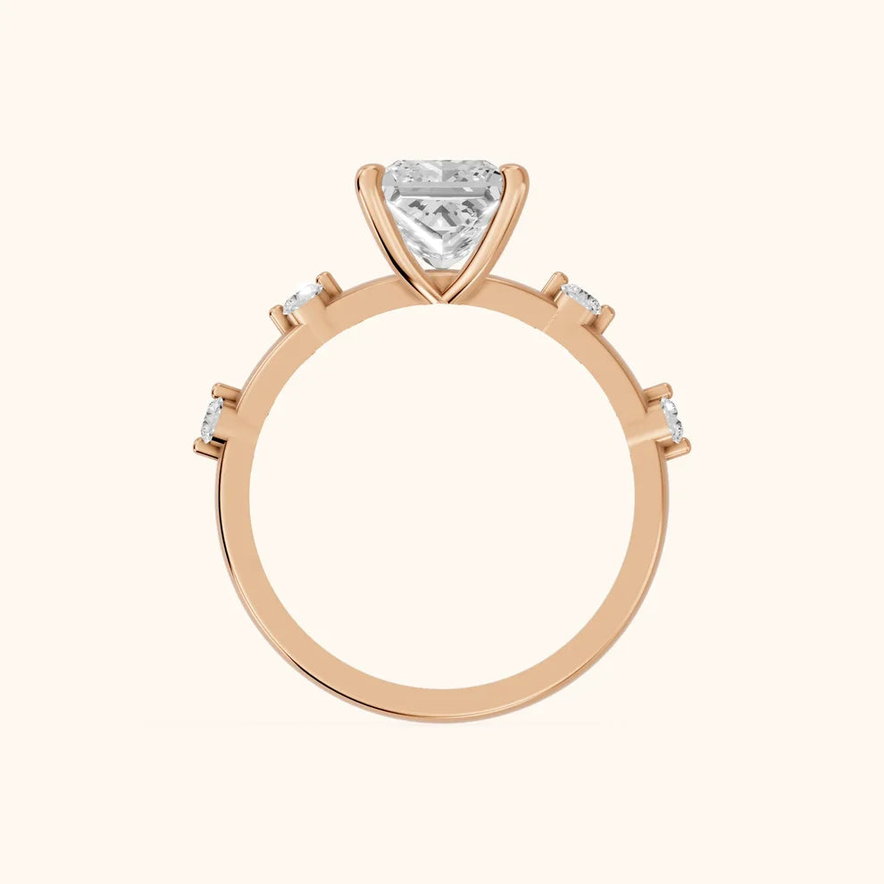 Elena Radiance Solitaire Princess Diamond Engagement & Wedding Ring