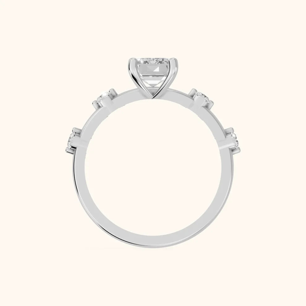 Elena Radiance Solitaire Emerald Diamond Engagement & Wedding Ring