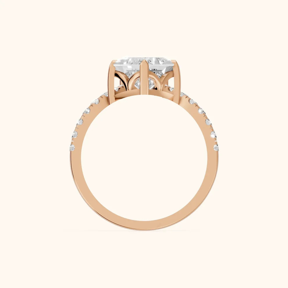 Isabella Legacy Side Stone Princess Diamond Engagement & Wedding Ring