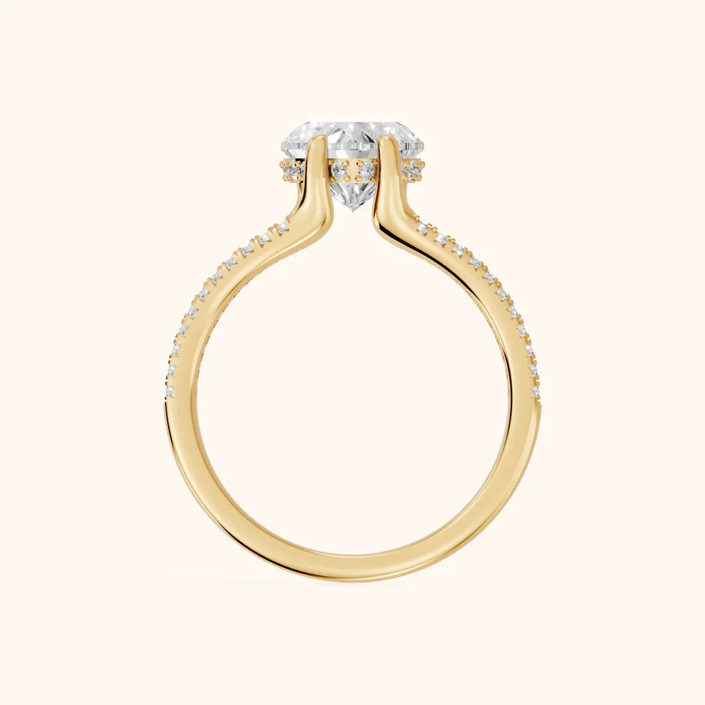 Eternal Embrace Solitaire Heart Diamond Engagement & Wedding Ring