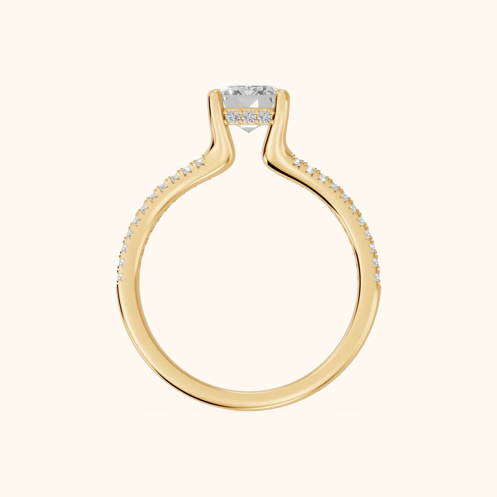 Emerald Diamond Engagement & Wedding Ring