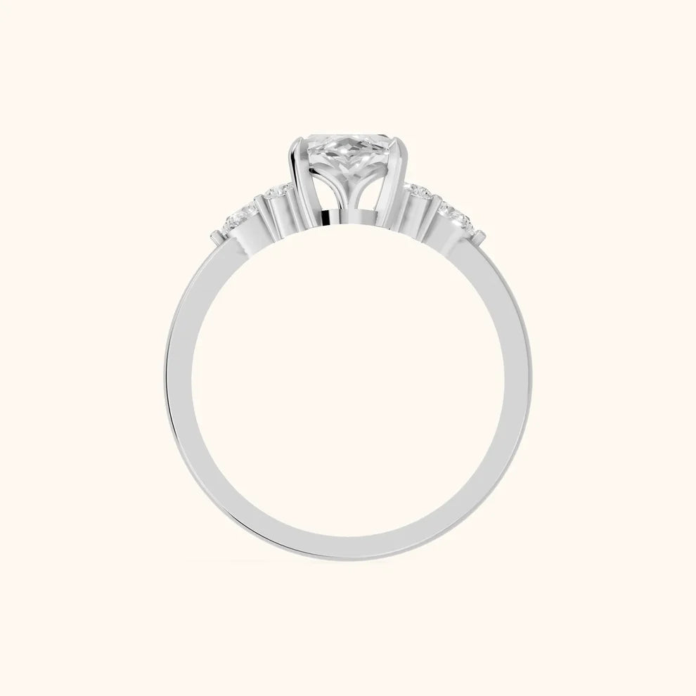 Amelia Three Stone Marquise Diamond Engagement & Wedding Ring