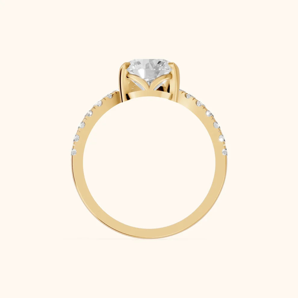 Isabella Legacy Side Stone Round Diamond Engagement & Wedding Ring