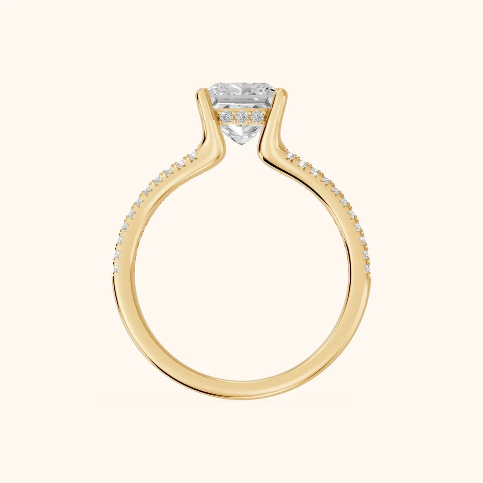 Eternal Embrace Solitaire Princess Diamond Engagement & Wedding Ring