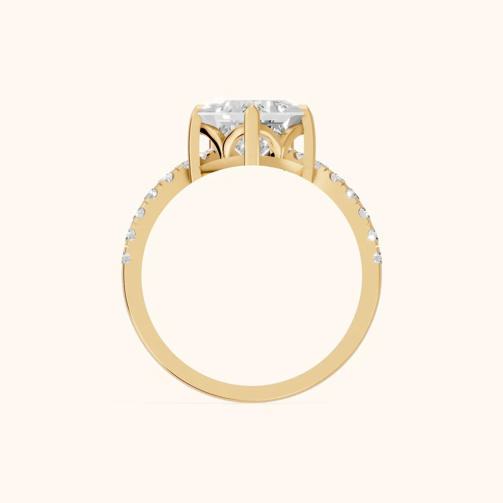 Isabella Legacy Side Stone Princess Diamond Engagement & Wedding Ring