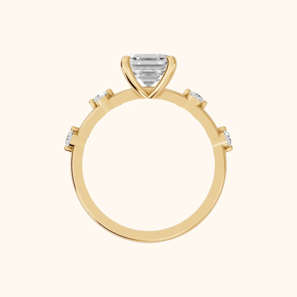 Elena Radiance Solitaire Asscher Diamond Engagement & Wedding Ring