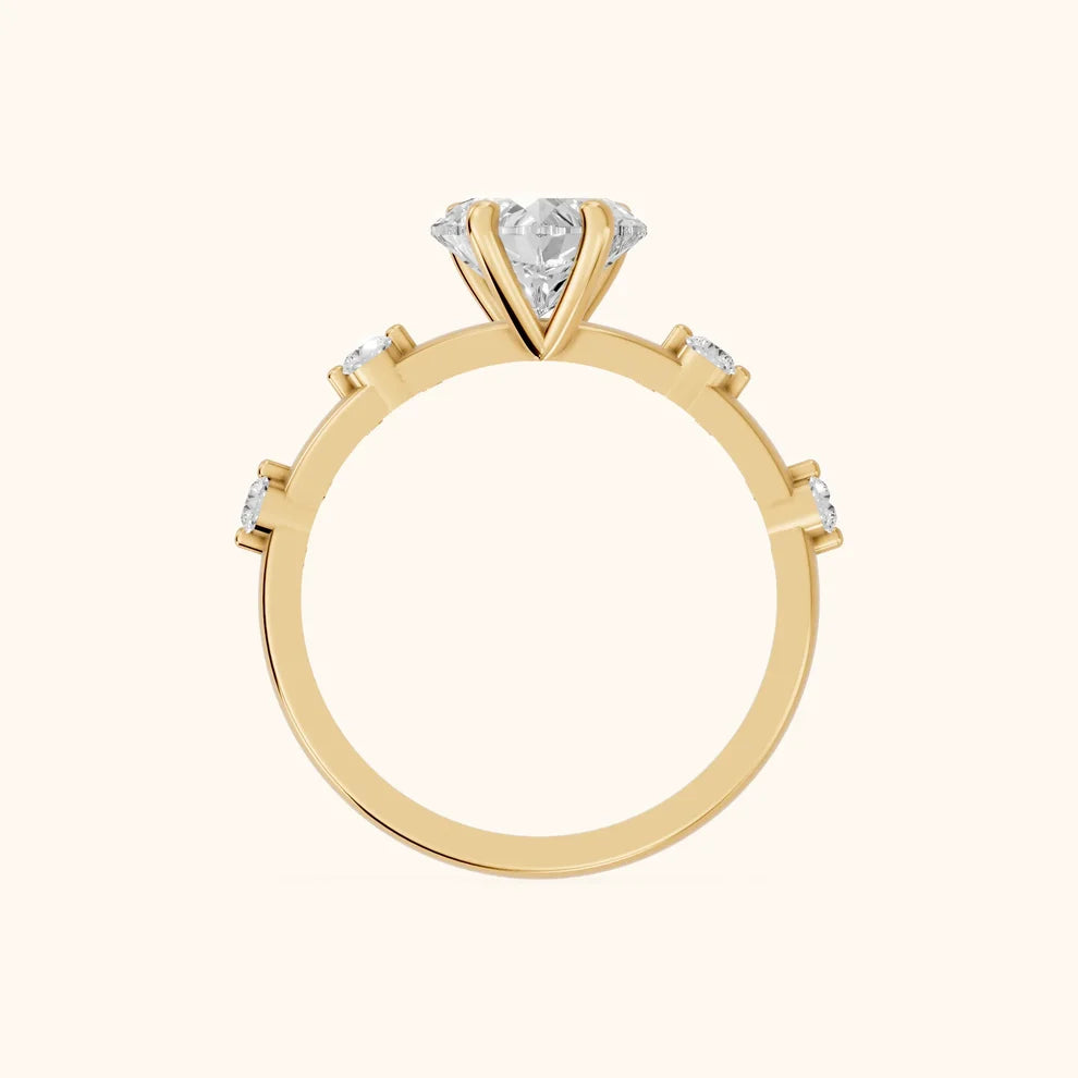 Elena Radiance Solitaire Heart Diamond Engagement & Wedding Ring