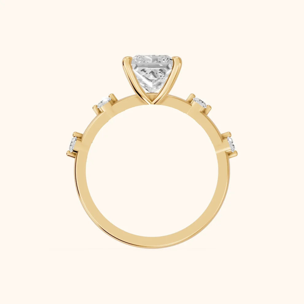 Elena Radiance Solitaire Princess Diamond Engagement & Wedding Ring