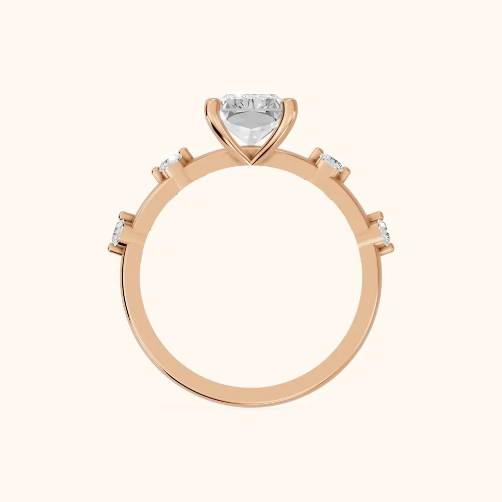 Elena Radiance Solitaire Radiant Diamond Engagement & Wedding Ring