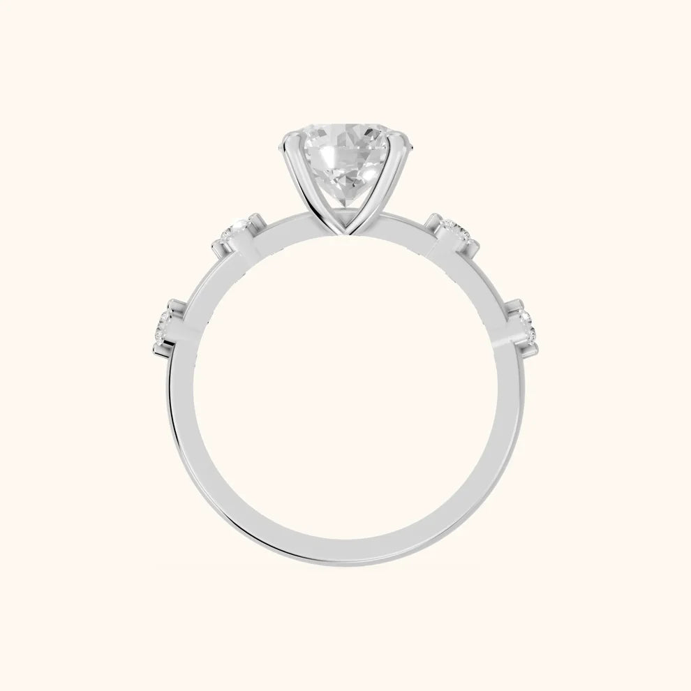 Elena Radiance Solitaire Round Diamond Engagement & Wedding Ring