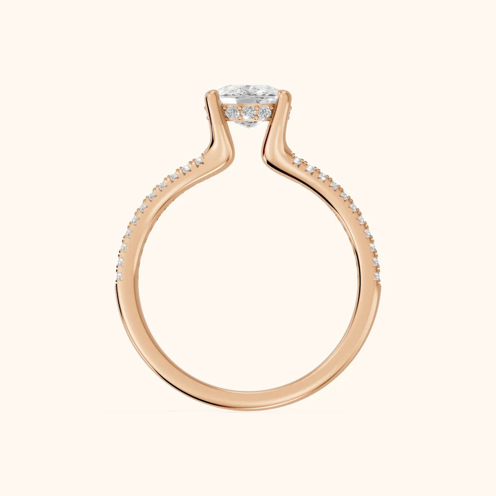 Eternal Embrace Solitaire Cushion Diamond Engagement & Wedding Ring