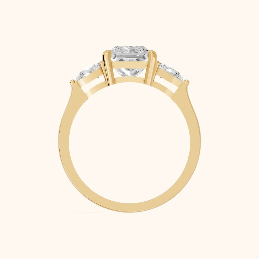 Grace Three Stone Princess Diamond Engagement & Wedding Ring