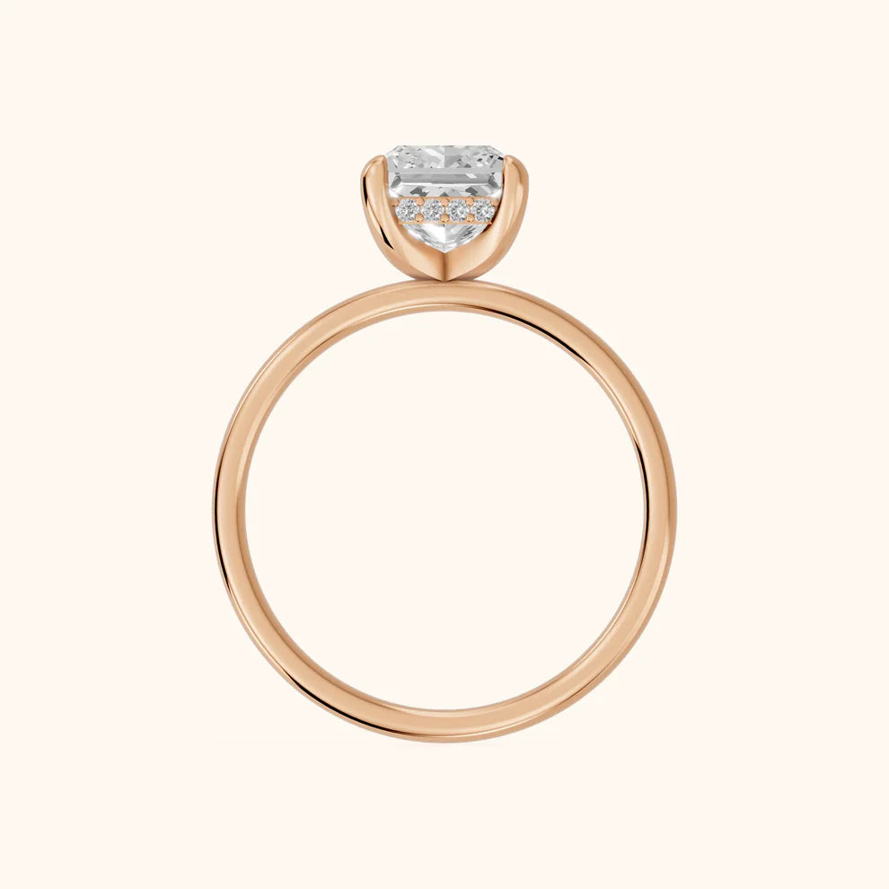 Princess Diamond Engagement & Wedding Ring