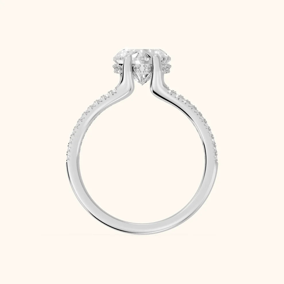 Eternal Embrace Solitaire Heart Diamond Engagement & Wedding Ring