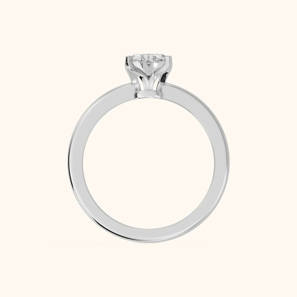 Flora Guardian Solitaire Oval Diamond Engagement & Wedding Ring