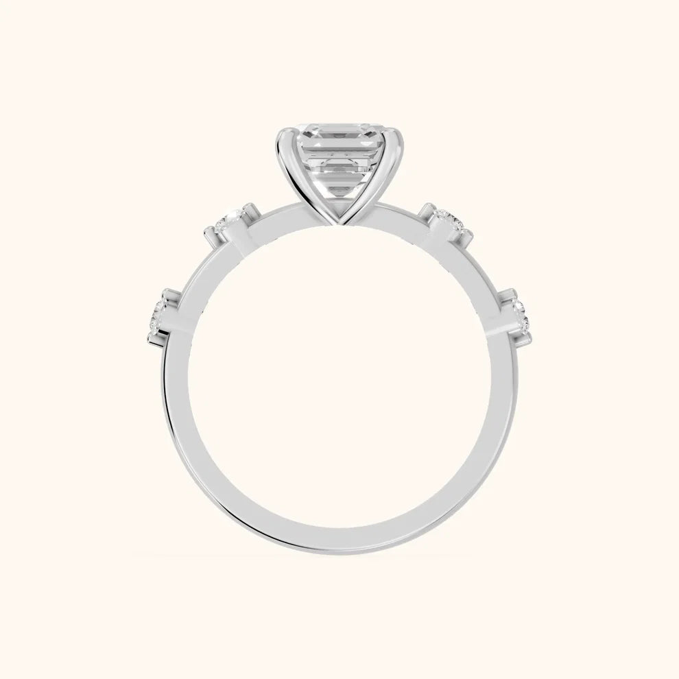 Elena Radiance Solitaire Asscher Diamond Engagement & Wedding Ring