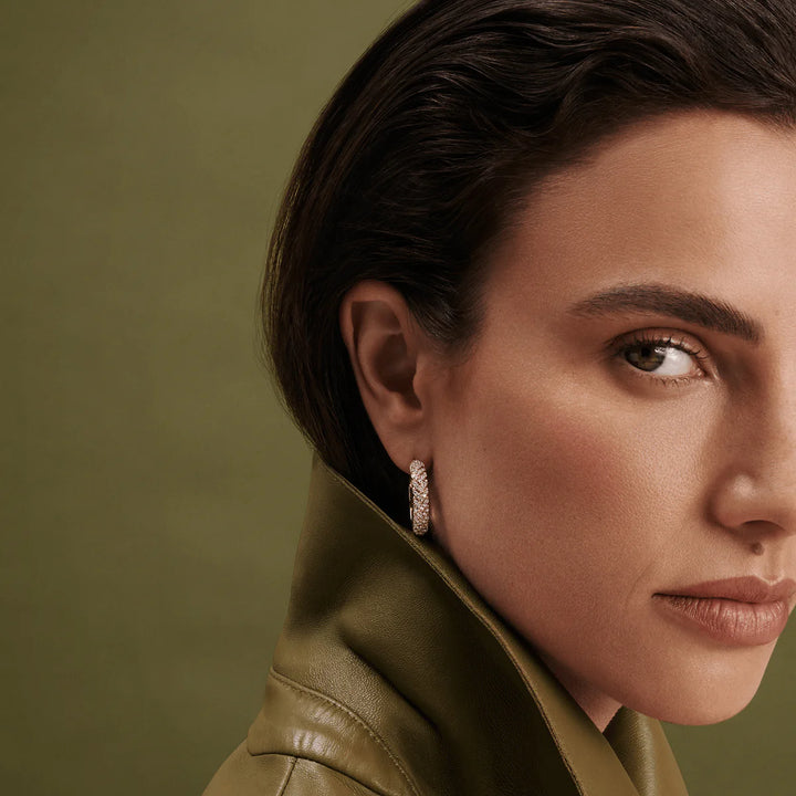 The Aurelia Weave Diamond Hoop Earrings