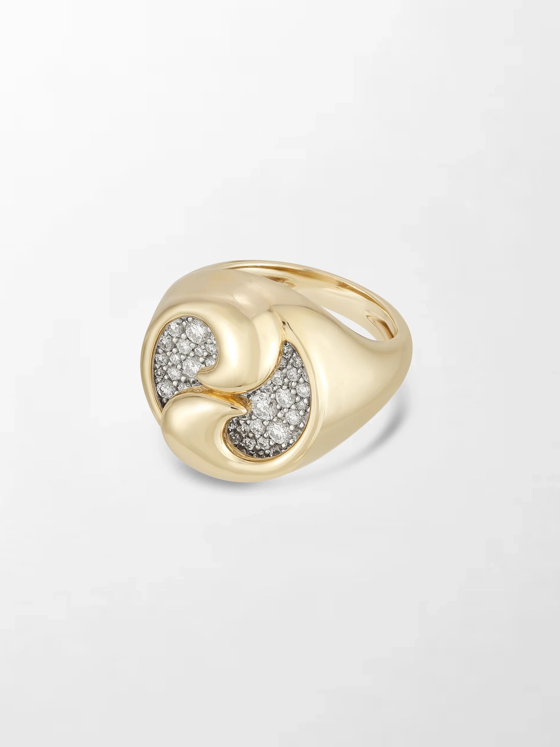 Elysia Twin-Curve Diamond Statement Ring